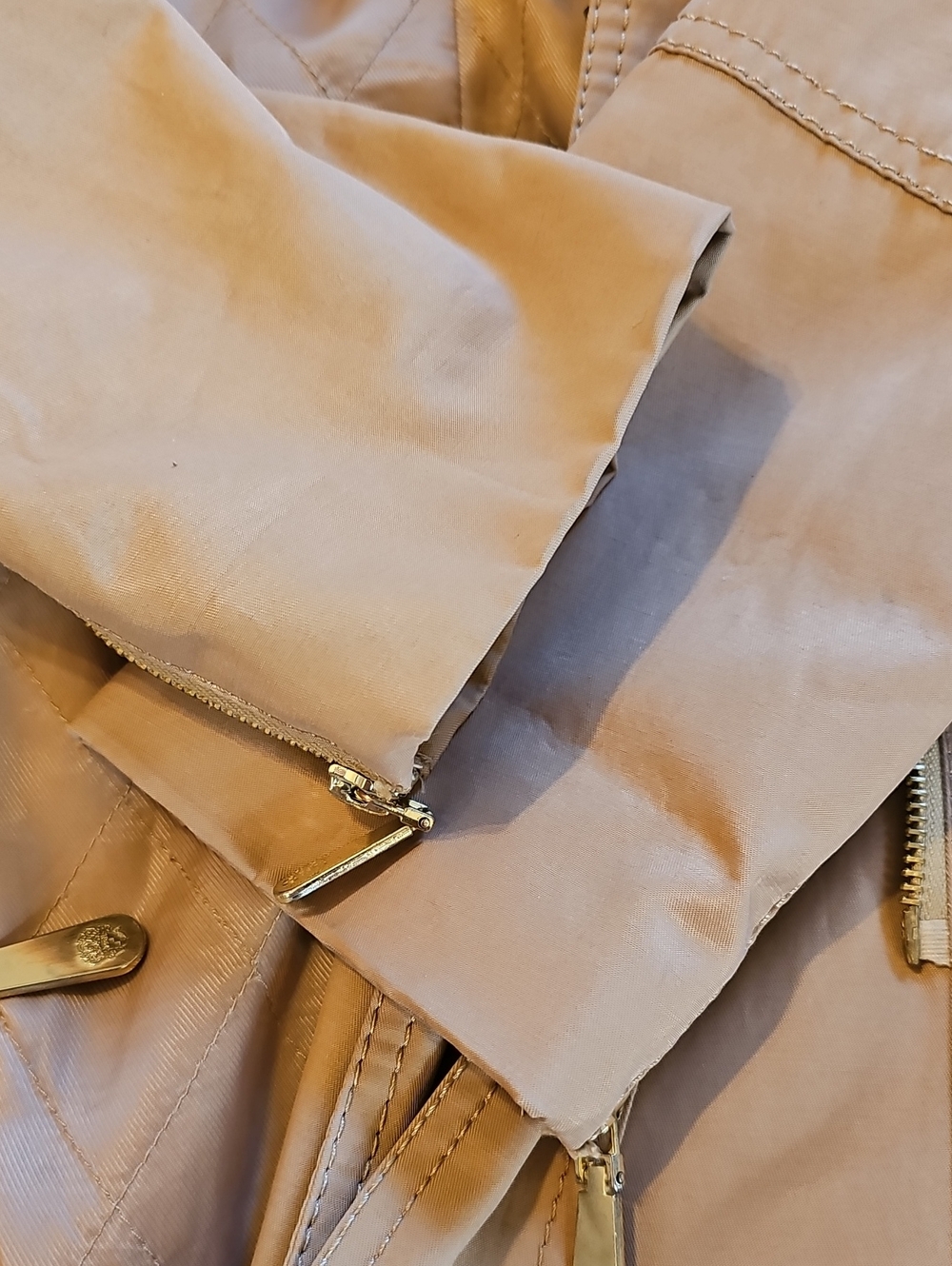 Vince Camuto Asymmetrical Zip Belted Trench Coat - Tan / Camel - Picture 10 of 14